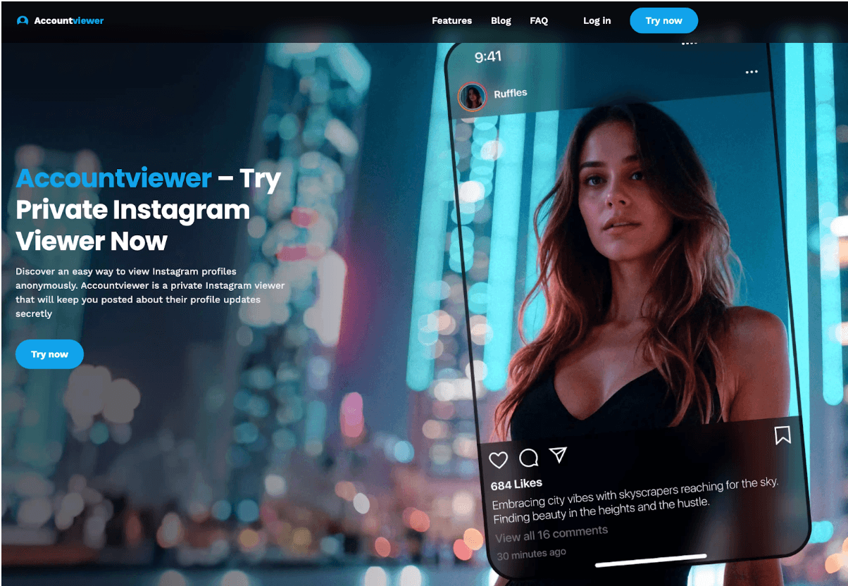 AccountViewer allows users to quickly search for Instagram usernames