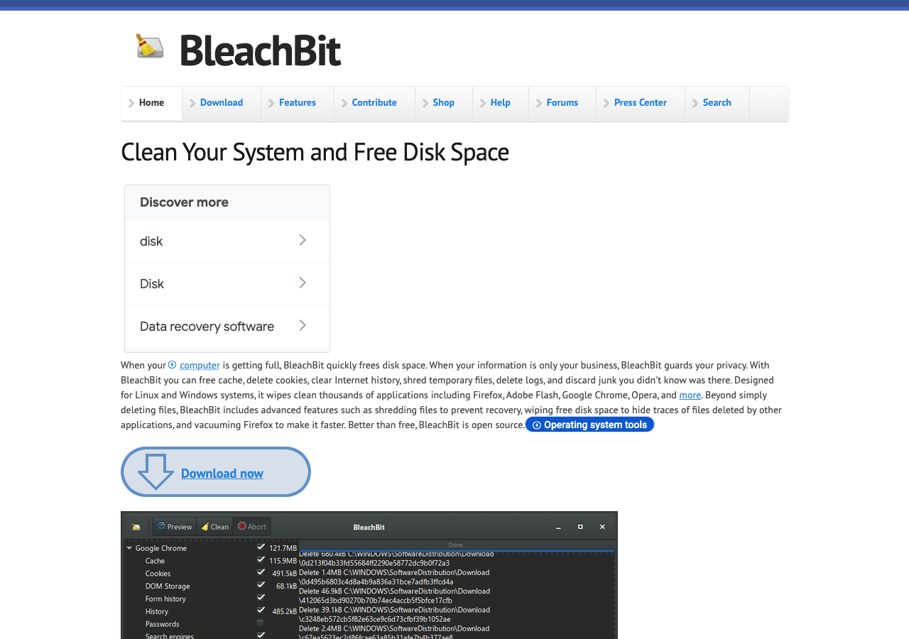 BleachBit - CCleaner Alternative