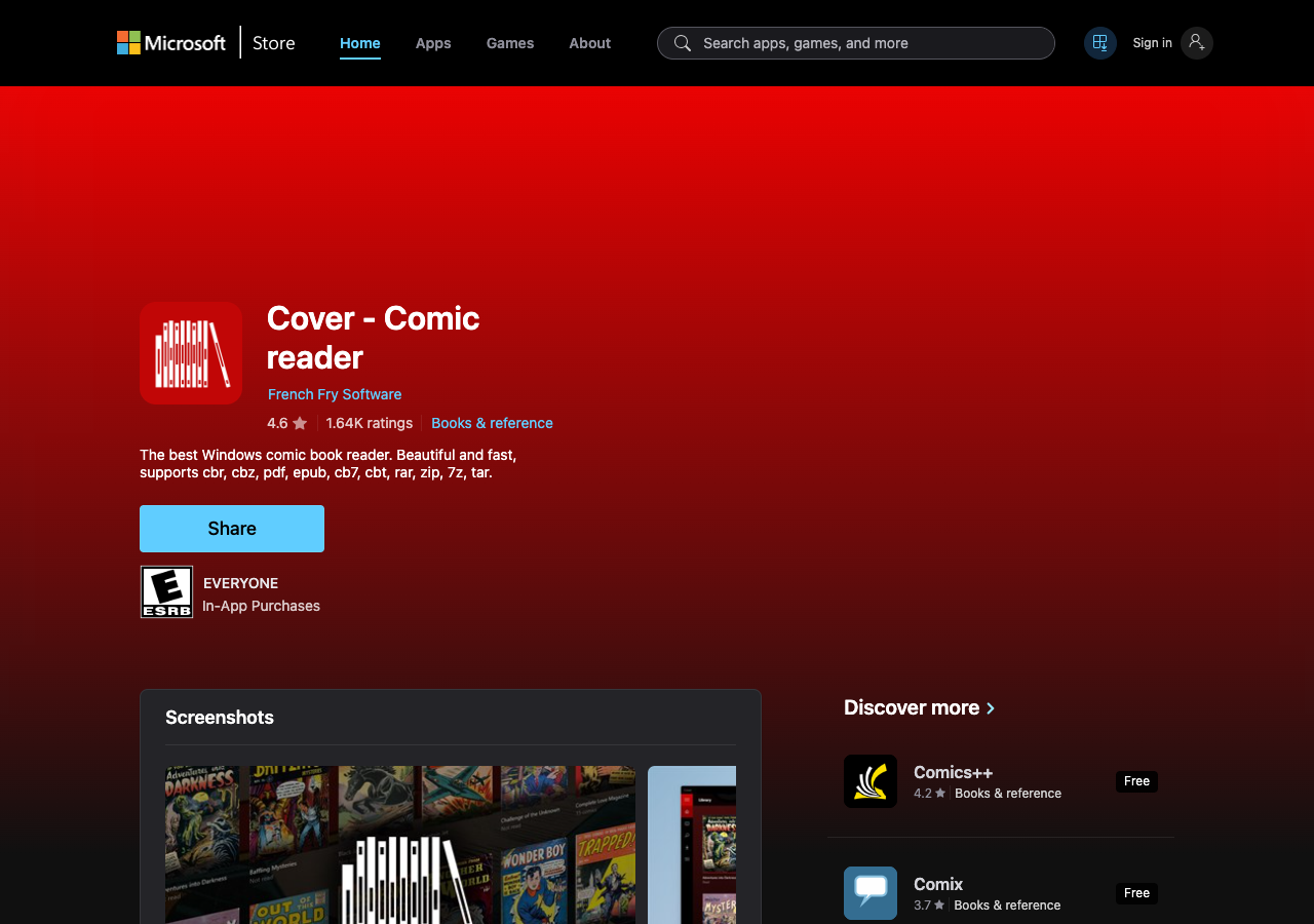 Cover - Epub book reader