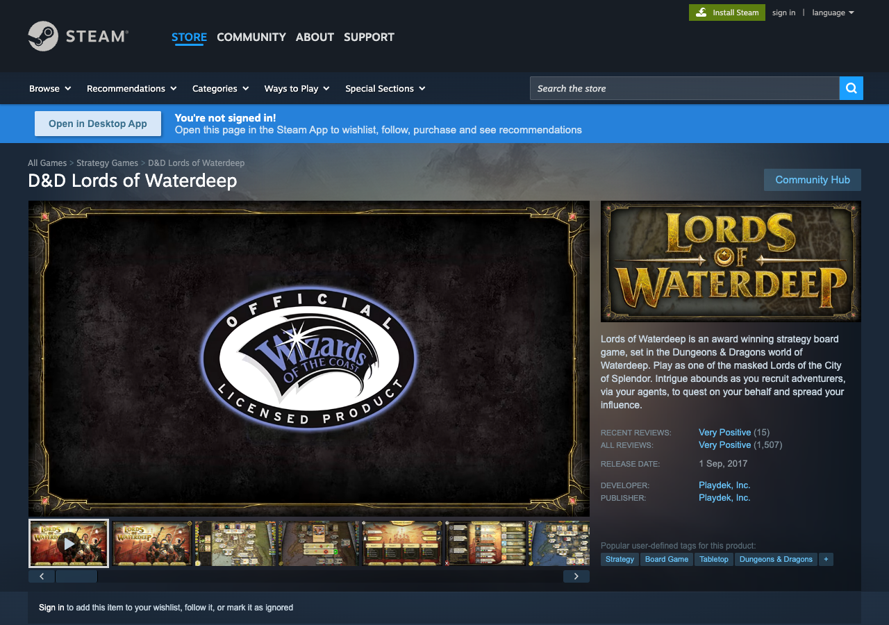 Lords Of Waterdeep online game