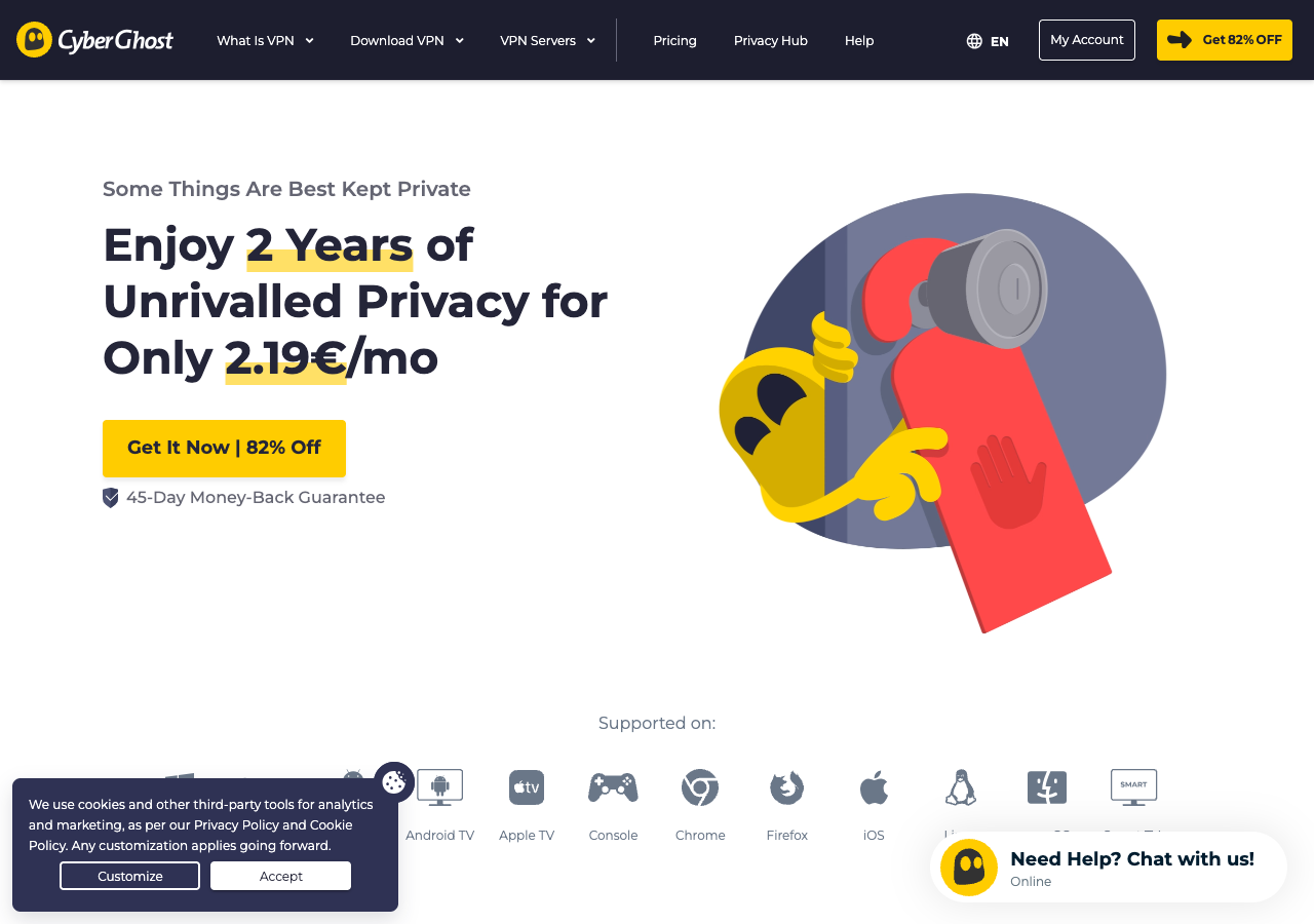 CyberGhost - Best VPN for PC