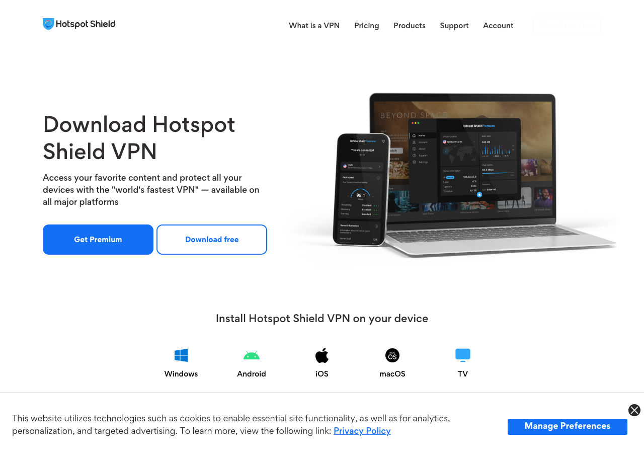 Hotspot Shield Free VPN - Best Free VPN